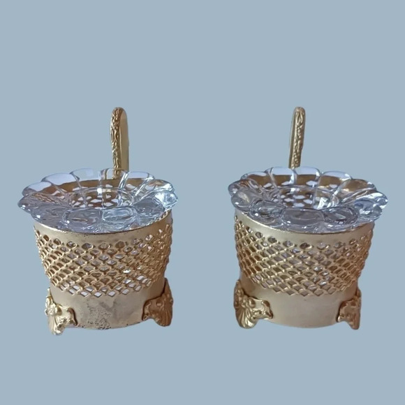 Set of 2 candle holder gold - Picture 2 of 8
